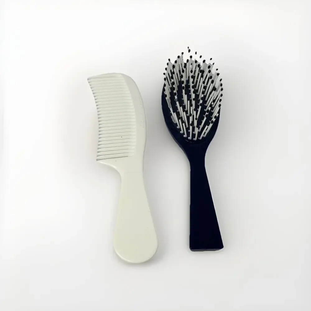 Vtg Estee Lauder Ball Tipped Small Travel Hair Brush Purse‎ Navy Blue 6.5” Comb
